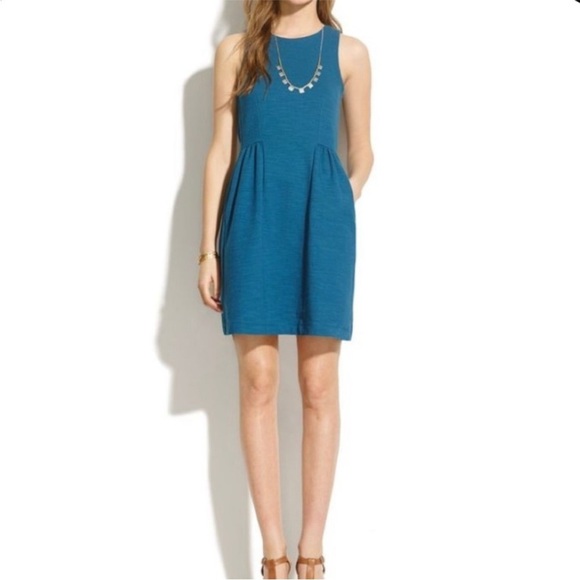 Madewell Dresses & Skirts - Madewell Keynote Ponte Fit and Flare Sleeveless Blue Dress Small